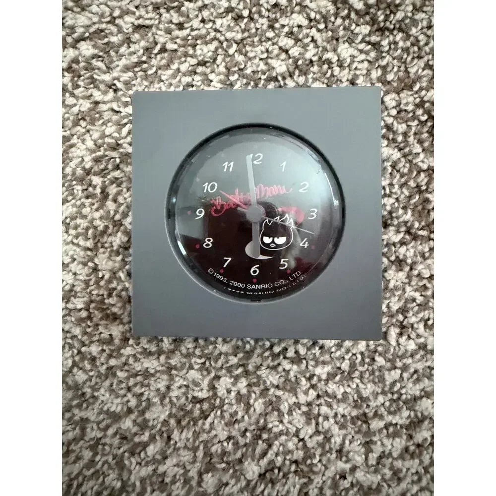 Vintage Sanrio Badtz Maru Square Alarm Clock 2000 Y2K Retro Grey Desk Decor Rare
